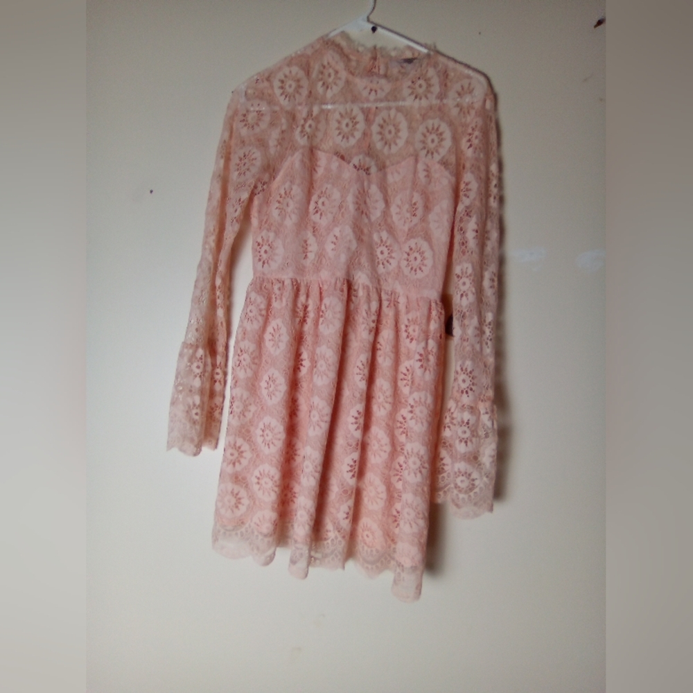 FOREVER 21 Elegant Pink Lace Dress SIZE MEDIUM - Picture 3 of 8